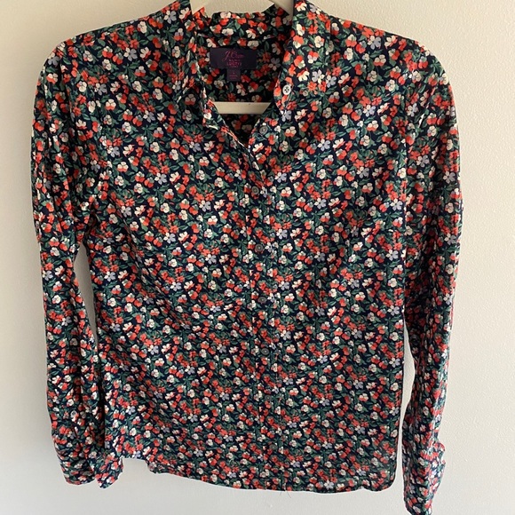 J. Crew Liberty Fabric floral button down shirt. 100% cotton. Size 2. - Picture 1 of 10